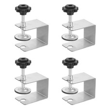 4 Pcs 1.9" Dia Universal C Clamps with Foam Pads, Silver