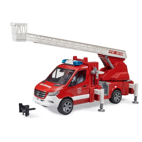 Feuerwehr Mercedes Benz Sprinter Leiterwagen Mit Licht & Sound 1:16 Bruder 02673-image