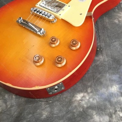 Aged Solid Electric Guitar Stainless Fret Bone Nut Cherry Burst Fast Shipping