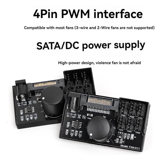 2X(PWM-Lüfterdrehzahlregler Hochleistungs-Sata-DC-Stromversorgung 4-Poliger7254 - Afbeelding 3 van 6
