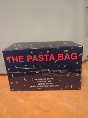 Nik Bentel first edition Barilla pasta bag 1 of 100 Leather purse blue/gold NIB