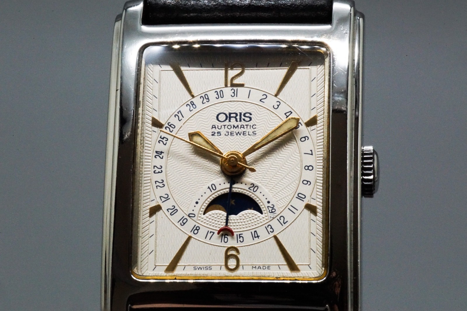 *VINTAGE* ORIS B7460 Rectangular Pointer Moon Pha… - image 3