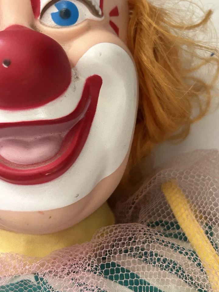 HOWDY DOODY CLARABELL 小丑娃娃 1977 年 19 英寸高罕见古董 — 第 4/4 张图片
