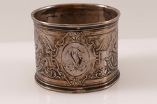 Serviettenring Silber 800  Monogramm SS oder &auml;hnlich Engel Jugendstil  um 1900 r