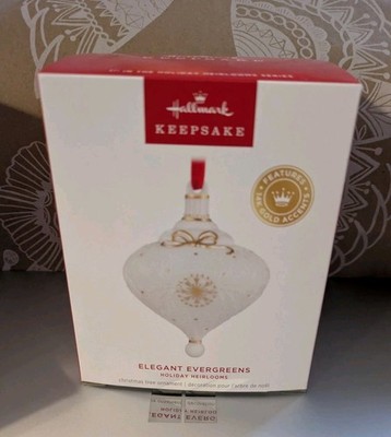 2025 Hallmark 'Exclusive Holiday Heirlooms Elegant Evergreens Porcelain Ornament
