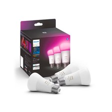 Philips - Hue A19 Bluetooth 60W Smart LED Bulb (3-Pack) - White and Color Amb...