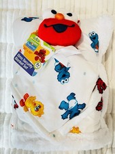 Sesame Street Elmo Security Blanket Set Sesame Beginnings BABIES 30"x40" NEW