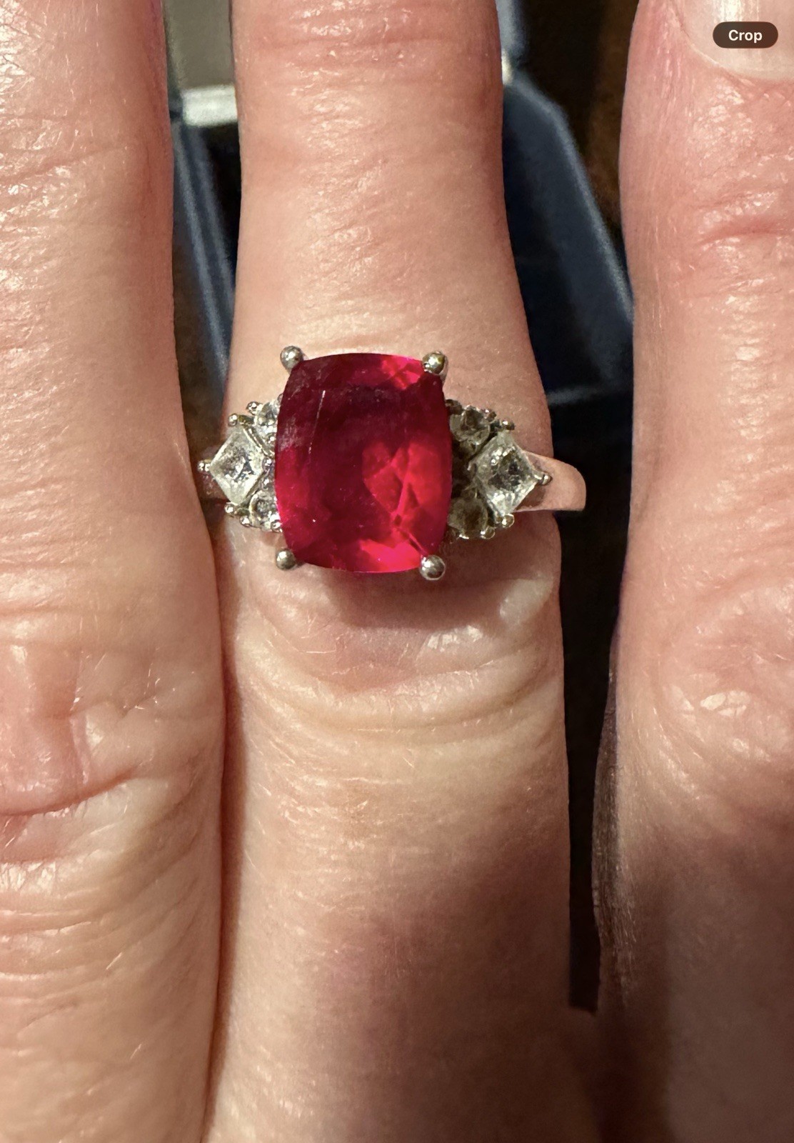 Bradford Exchange Simulated Ruby Ring Sterling Si… - image 2