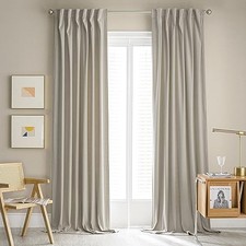 90 Inch Velvet Curtains 2 Panels Set - Light 52"W x 90"L Pack of 2 Taupe