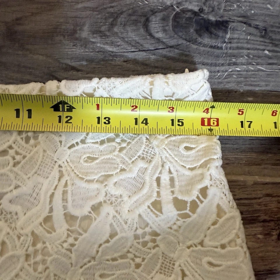 Pantalones Cortos Worthington Crema Para Mujer 8 Capas Festoneadas Encaje Crochet Boho Nuevos con Etiquetas $70 Foto 2 de 4