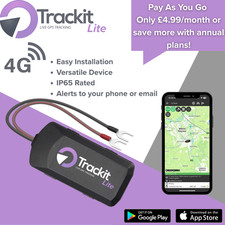 Trackit-Lite 2 Wire 4G Real Time Live Vans Motorbike Caravan Car Tracker PAYG