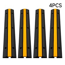 4Pcs Rubber Cable Protector Ramp 1-Channel Hose Ramp Cable Floor Speed Bumps UK
