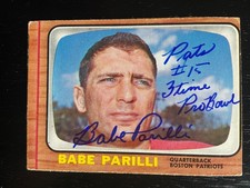 Babe Parilli Autographed 1966 Topps AFL Football Card #12 Boston Patriots