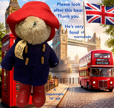 Paddington Bear Doll Plush 1975 Eden Toys 14" Post Tag