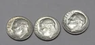 Lot of 3 Roosevelt 90% Silver Dimes 1964-D -No Reserve