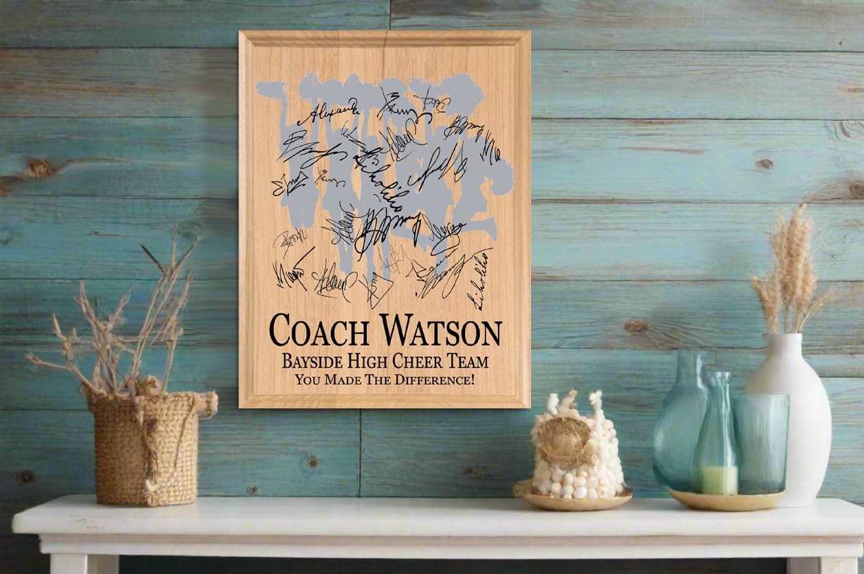 Cheer Team Coach Gift Plaque SIGNABLE PERSONALIZED Cheer Coaches Award Trophy... thumbnail 3