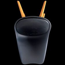 Black Contemporary Dining Chair Plastic Shell Light Wood Legs 40x45x85cm