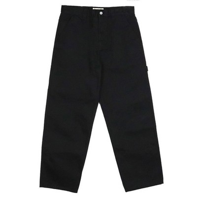 stussy Straight Mid-Rise Cotton Pants 116722 BLACK 150665579