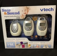 VTech DM223-2 ~Digital Audio Baby Monitor ~ Two Parent Units W/Box