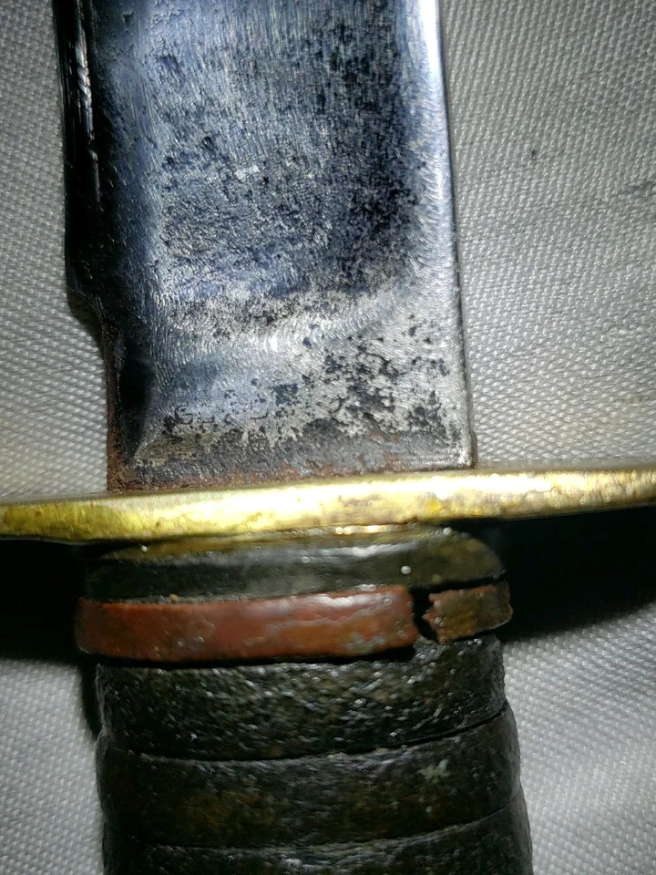 Cuchillo artesanal de madera vintage canicas con funda de cuero marrón Gladstone Michigan EE. UU. Foto 3 de 4