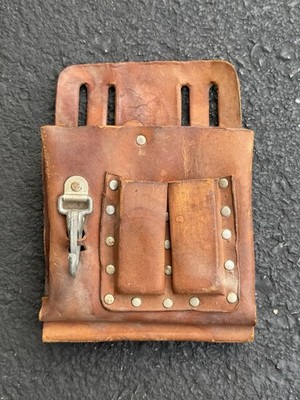 Vintage Klein Tools 5164 Leather 8-Pocket Tool Pouch Needs A Good Clean Wipedown