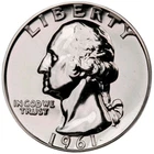 1961 Washington Quarter-Choice Gem Proof Lustrous 90% Silver US Coin #1020