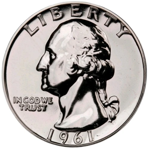 1961 Washington Quarter-Choice Gem Proof Lustrous 90% Silver US Coin #1020