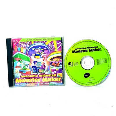 Awesome Animated Monster Maker 1995 Video Game Pc CD-ROM Win 95/3.1/Mac