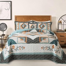 BEDIFANY Cotton King Size Quilt Sets, Lightweight King Quilt Bedding Set 98 ...