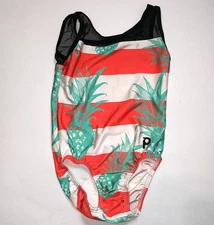 Plum Practicewear Gymnastics Leotard pineapple Orange white Child Large CL