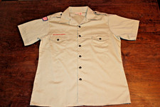 Boy Scouts of America BSA Men's Shirt Tan Large Plain No Patches