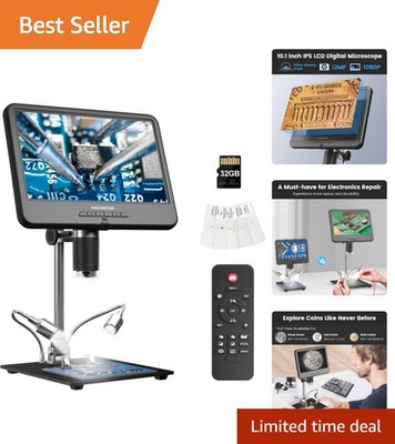 Andonstar AD210 10.1 Inch LCD Digital Microscope for Adults, Soldering Micros...
