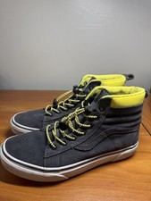 Vans Sk8 Hi MTE Grey Yellow High Top Suede Canvas Kids Boys Size 6 EU 38