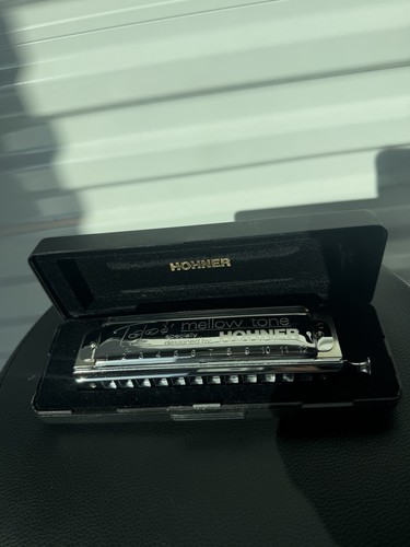 Hohner Toots Mellow Tone Chromatic Harmonica Key C Slide Silver/Black Case