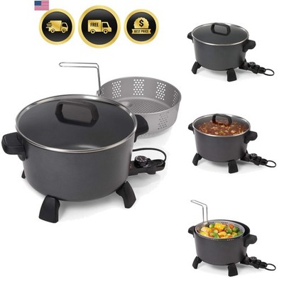 10-Quart Kitchen Kettle XL Multi-Cooker, Steamer and Deep Fryer, Black