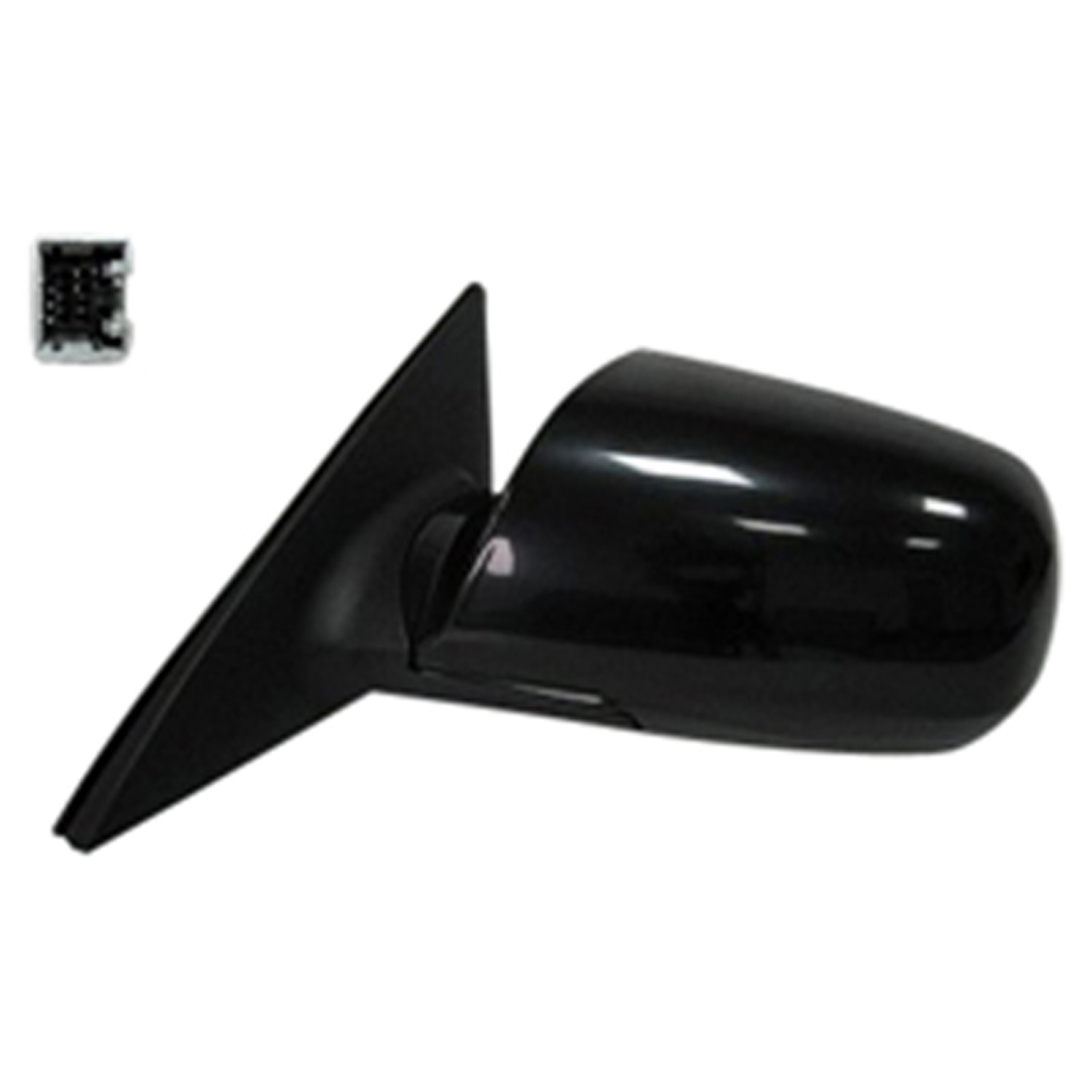 Unpainted Power Flat Driver Side Door Mirror Heated Manual Folding 128-50387A