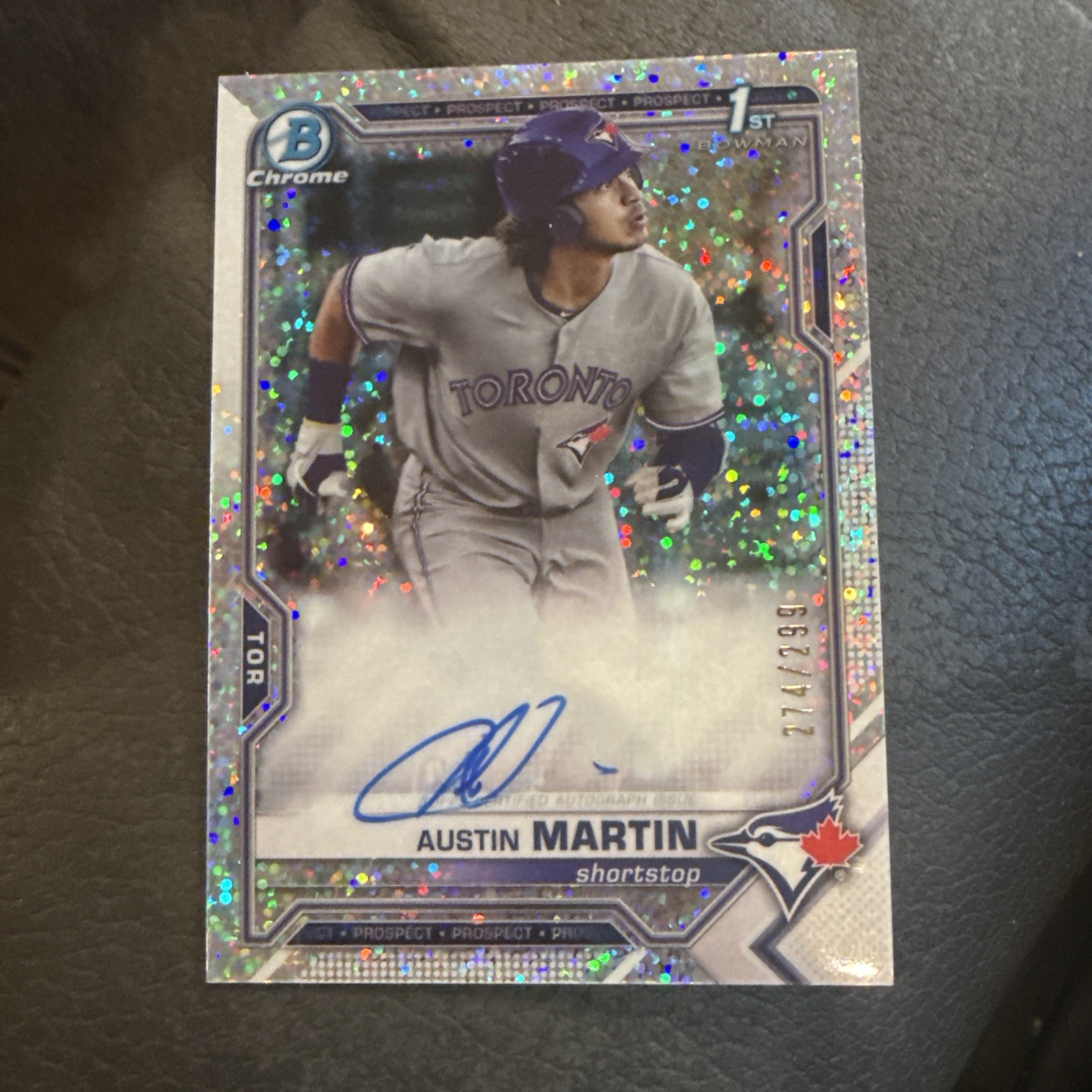 Bowman Chrome 2021 Austin Martin Speckle Autograph Twins Blue Jays 1st RC /299
