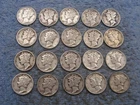 20 SILVER MERCURY DIMES WITH DATES   lot 137