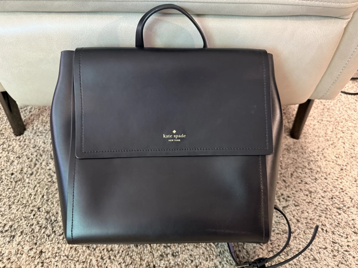 Kate Spade New York Blue Gray Leather Nylon Backpack Medium Pack Leather Kate Spade New York Nylon Backpack - Blue Backpacks  main image 3