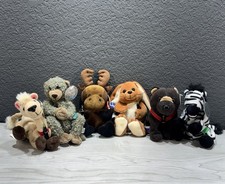 Lot of 6 Vintage 90 s Coca Cola International Collection Plush Bean Bag Animals