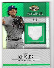 2012 Topps Triple Threads Ian Kinsler *Game Used* Raw 15/18 Texas Rangers