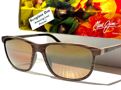 NEW Maui Jim LELE KAWA Brown Stripe POLARIZED Bronze GLASS