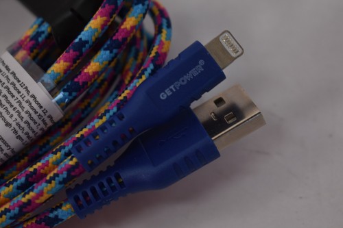 GetPower 10' Braided USB Charging Sync Cable For iPhone Multi Colored - Picture 3 of 5