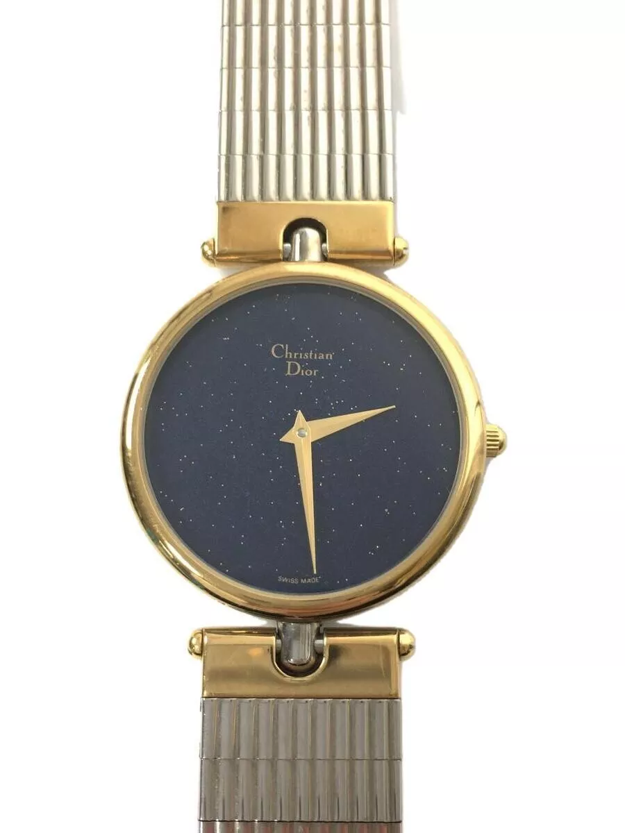 Christian Dior Quartz Analog Stainless Steel Blue Gold Men's