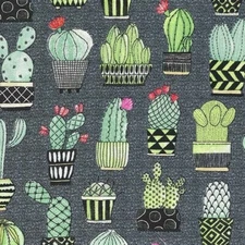 Duck Canvas Cactus Hoedown on Cotton Duck Home Decor Fabric by the Yard D456.27