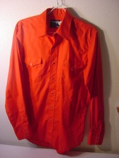 VTG WRANGLER COWBOY CUT REGULAR FIT X-LONG TAILS SINGLE NEEEDLE - 15 1/2 X 34