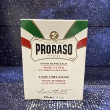 PRORASO After Shave Balm for Men, Sensitive Skin - Green Tea &Oatmeal 3.4 Fl Oz
