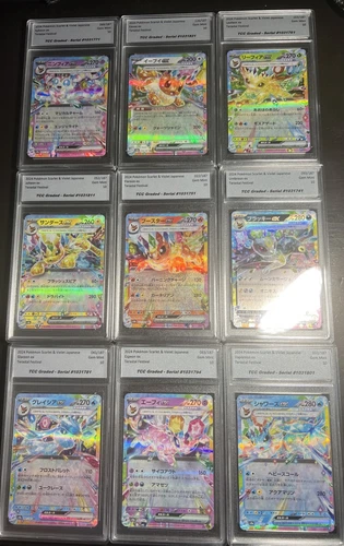 2024 Pokemon Terastal Festival Eevee Evolution Set Of 9 TCC Graded Gem Mint 10