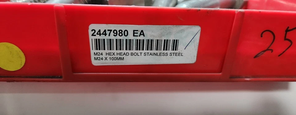 25PK ACERO INOXIDABLE Perno M24 x 100mm 23.660 Foto 2 de 4