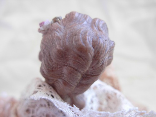 ANTIQUE GERMAN DRESSED PORCELAIN HALF DOLL,LATE 19th CENTURY. - Picture 14 of 22